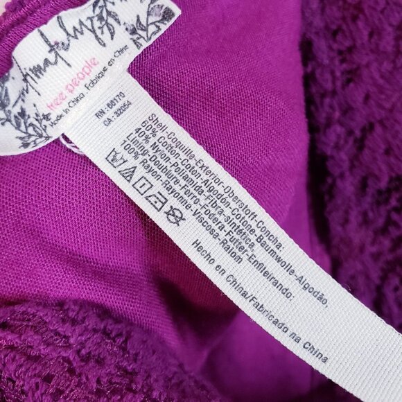 Free People Body Con Lace Open Back Magenta Purple Witchy Dress sz M - Picture 12 of 13